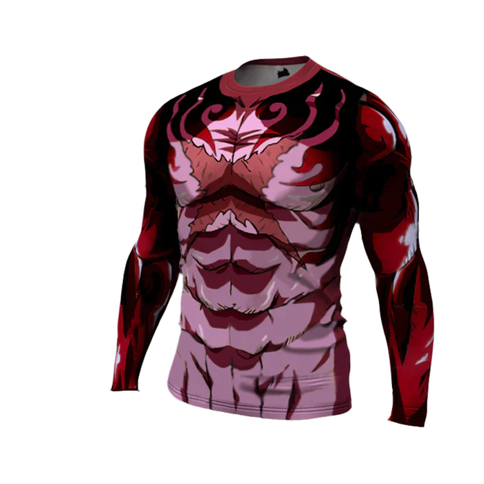 One Piece Compression 'Gear 4th | Luffy | Boiling Blood' Premium Long Sleeve Rashguard