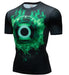 Green Lantern 'Green Flame' Premium Dri-Fit Short Sleeve Rash Guard-RashGuardStore