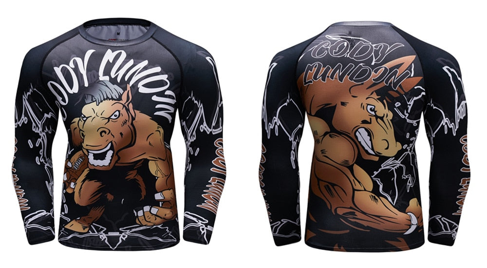 Stallion Horse Compression 'Get in the Ring' Elite Long Sleeve Rashguard