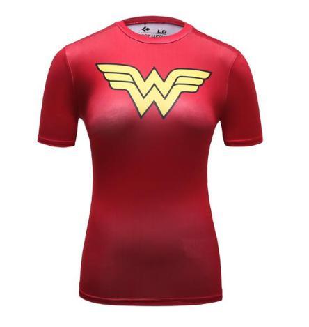 Wonder Woman Compression Short Sleeve Rash Guard-RashGuardStore