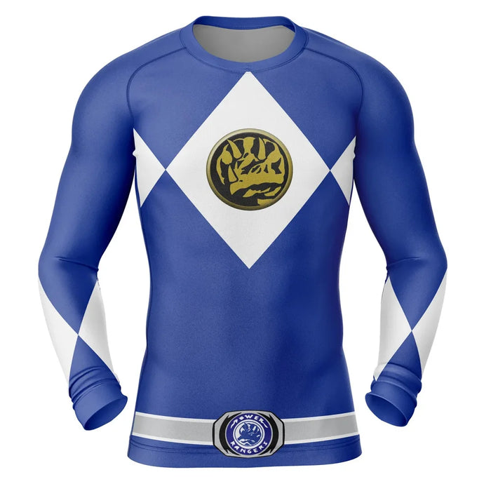 Kids Power Rangers 'Blue Ranger' Long Sleeve Compression Rashguard