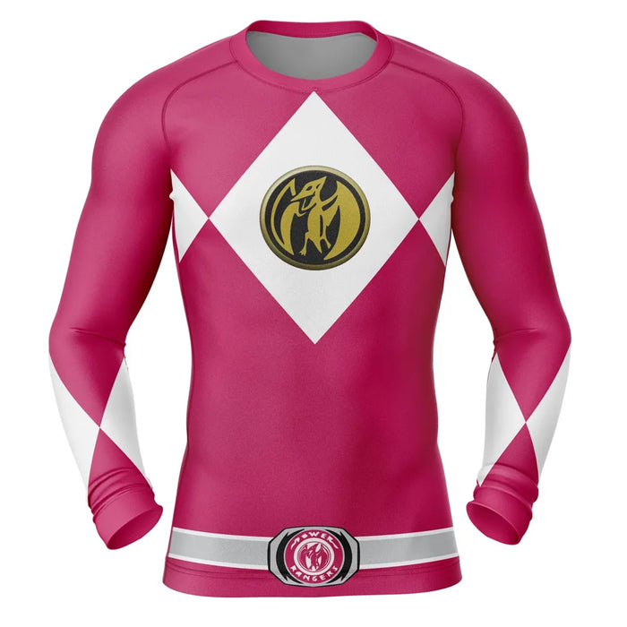 Kids Power Rangers 'Pink Ranger' Long Sleeve Compression Rashguard