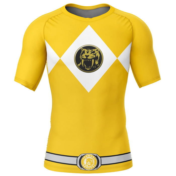 Kids Power Rangers 'Yellow Ranger' Short Sleeve Compression Rashguard