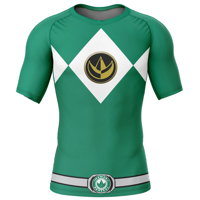 Kids Power Rangers 'Green Ranger' Short Sleeve Compression Rashguard