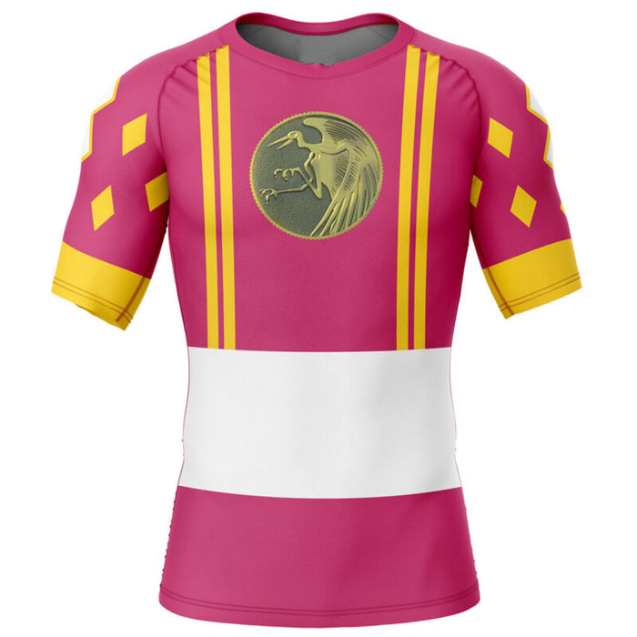 Power Rangers 'Pink Ranger | Crane | Ninjetti' Short Sleeve Compression Rashguard
