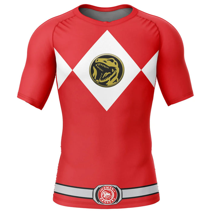 Kids Power Rangers 'Red Ranger' Short Sleeve Compression Rashguard
