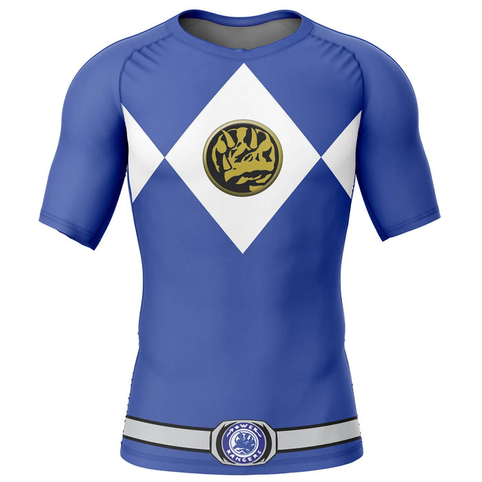 Kids Power Rangers 'Blue Ranger' Short Sleeve Compression Rashguard