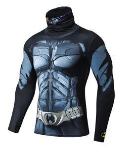 Batman "Dark Knight" Long Sleeve Compression High Collar Rashguard
