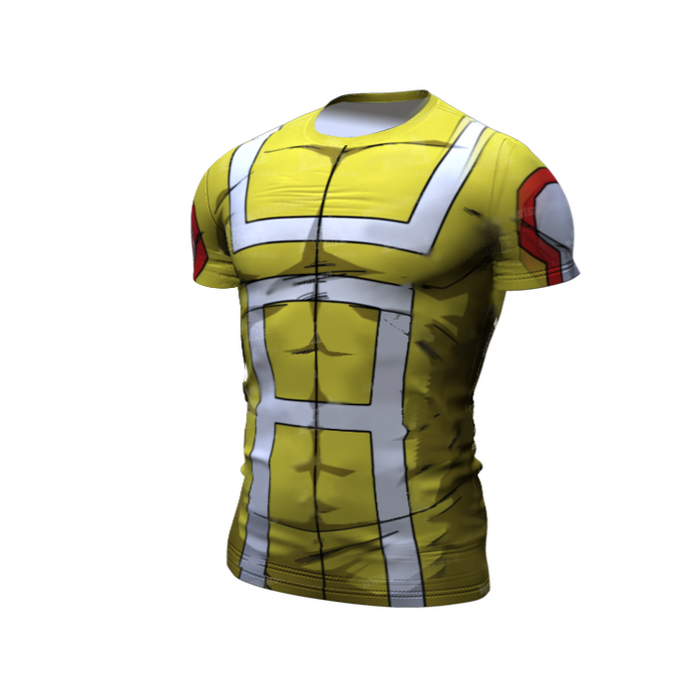 My Hero Academia Compression 'UA Uniform | Yellow' Premium Short Sleeve Rashguard
