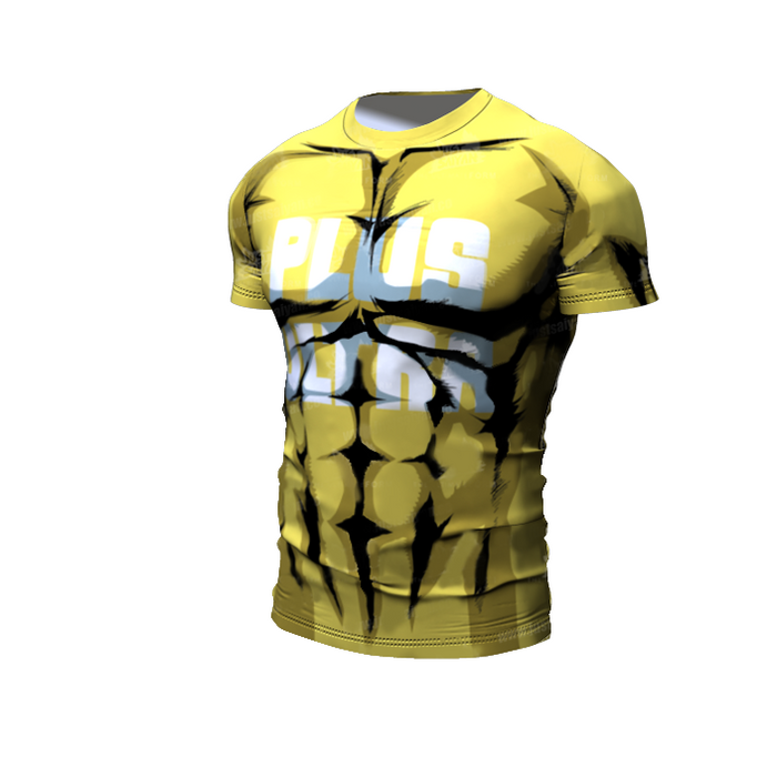 My Hero Academia Compression 'Plus Ultra Yellow' Premium Short Sleeve Rashguard