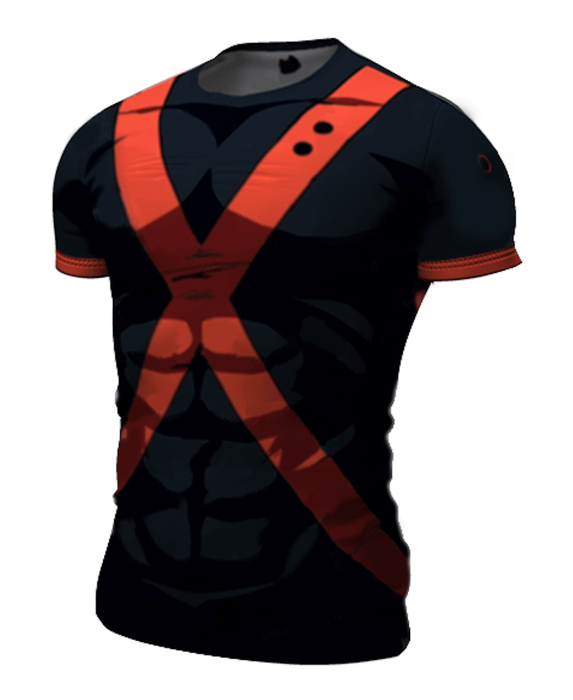 My Hero Academia Compression 'Bakugo' Premium Short Sleeve Rashguard