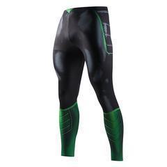 Men's Green Lantern Premium Long Sleeve Compression Leggings Grappling Spats-RashGuardStore