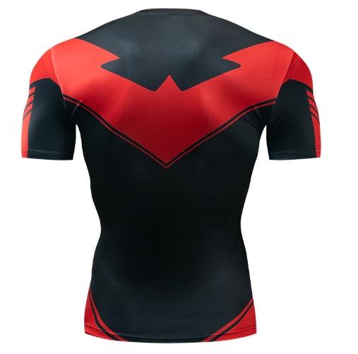 Nightwing 'Red' Short Sleeve Dri-Fit Rashguard-RashGuardStore