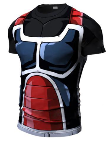 Onyx Rouge Armor Dragon Ball Z Short Sleeve Compression Rash Guard-RashGuardStore