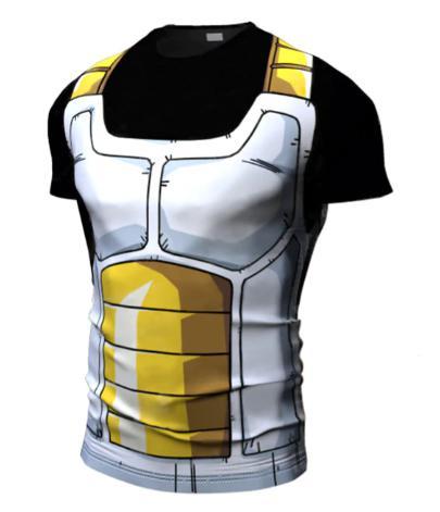 Onyx Vegeta Cell Armor Dragon Ball Z Short Sleeve Compression Rash Guard-RashGuardStore