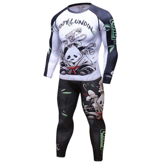 Panda Compression 'Rolling with a White Belt' Elite Long Sleeve Set