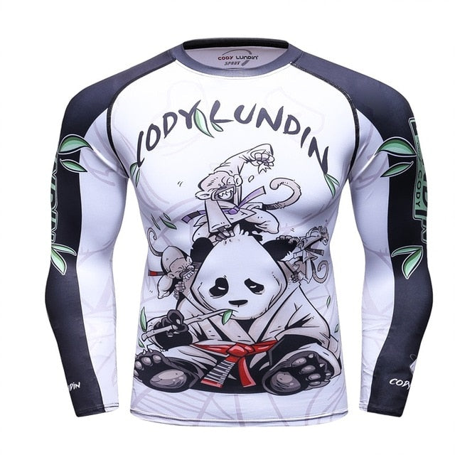Panda Compression 'Rolling with a White Belt' Elite Long Sleeve Rashguard