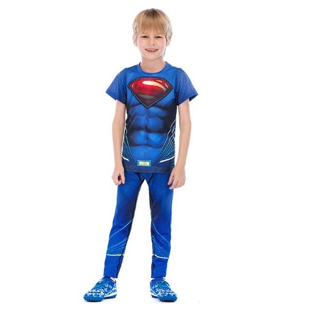Kids Superman Compression 'Man of Steel' Rashguard Set