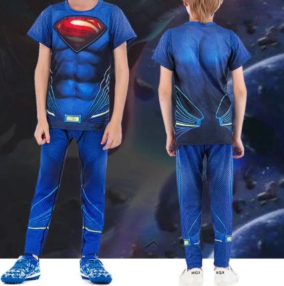 Kids Superman Compression 'Man of Steel' Rashguard Set