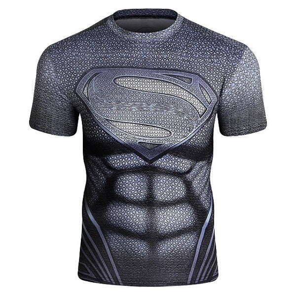 Superman Compression 'Silver' Elite Short Sleeve Rashguard