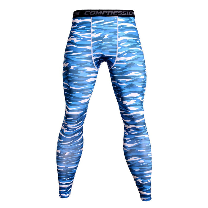 Men's Camouflage 'Ice Blue' Compression Leggings Spats