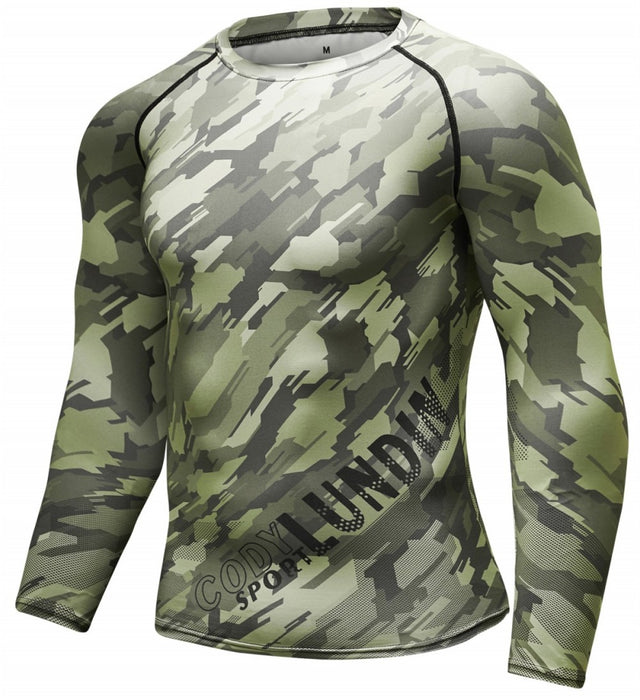 Camouflage Compression 'Digital Green' Elite Long Sleeve Rashguard