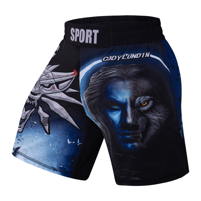 Warrior Series Men's 'Of Wolf and Man' Elite Fight Shorts