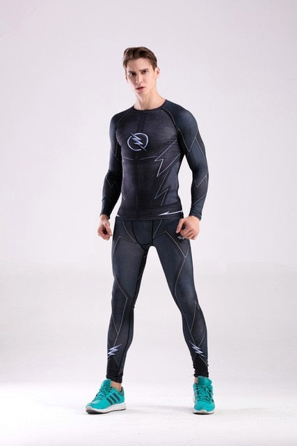Men's The Flash 'Zoom' Elite Compression Long Sleeve Rashguard Set