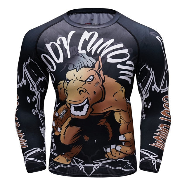 Stallion Horse Compression 'Get in the Ring' Elite Long Sleeve Rashguard