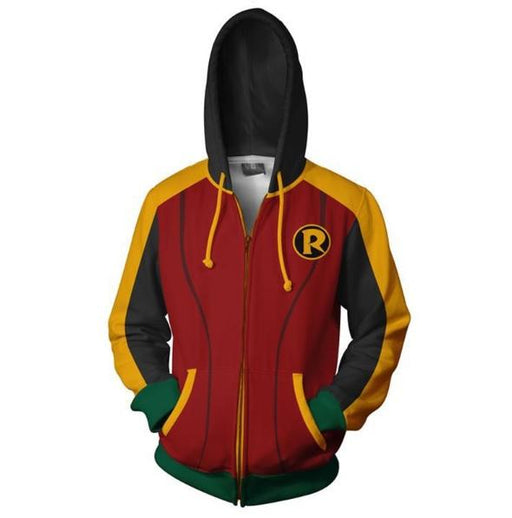 Robin 'Damian Wayne' Zip Up Hoodie-RashGuardStore
