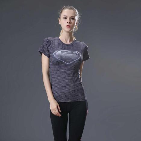 Supergirl 'Daughter Of Krypton' Compression Short Sleeve Rash Guard-RashGuardStore