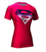Supergirl 'Pink/Gradient' Compression Short Sleeve Rash Guard-RashGuardStore