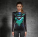 Supergirl 'Tie-Dye/Black' Compression Long Sleeve Rash Guard-RashGuardStore