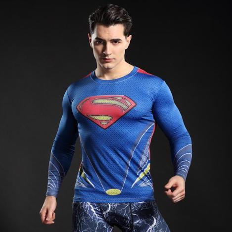 Superman "A Nation Divided" Long Sleeve Compression Rashguard-RashGuardStore