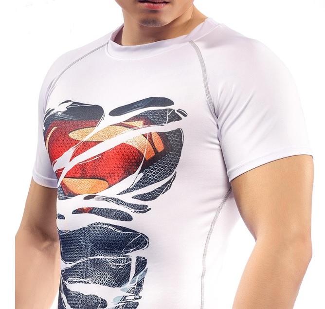 Superman "Dark Hero Revealed" Compression Short Sleeve Rashguard-RashGuardStore
