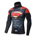 Superman "Dark" Long Sleeve Compression High Collar Rashguard-RashGuardStore