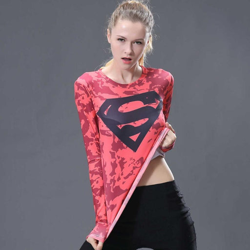 Superman Dark Pink Onyx Women's Short Sleeve Rashguard-RashGuardStore