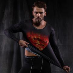 Superman "Fire" Compression Long Sleeve Rashguard-RashGuardStore