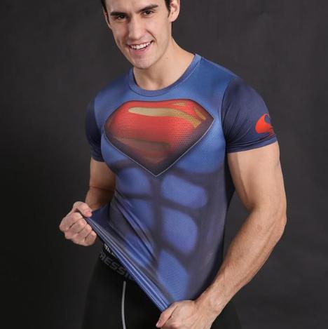Superman "New 52" Compression Short Sleeve Rashguard-RashGuardStore