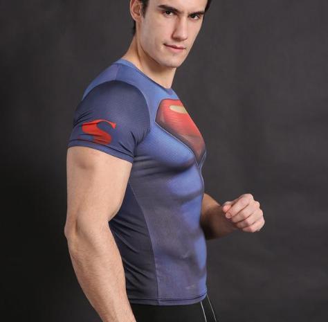Superman "New 52" Compression Short Sleeve Rashguard-RashGuardStore