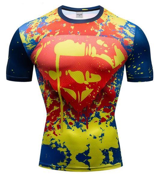 Superman "Paintball" Premium Dri-Fit Short Sleeve Rashguard-RashGuardStore