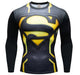 Superman "Powersuit Black/Yellow" Premium Dri-Fit Long Sleeve Rashguard-RashGuardStore