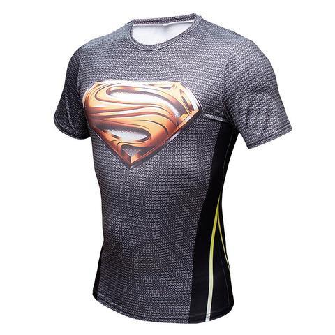 Superman "Smallville Gold S" Compression Short Sleeve Rash Guard-RashGuardStore