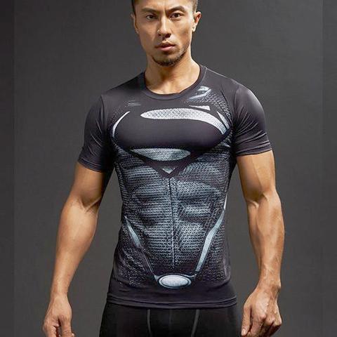 Superman "Son Of Superman" Compression Short Sleeve Rashguard-RashGuardStore
