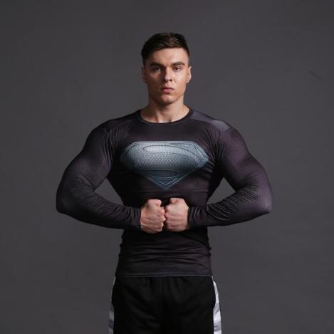 Superman "World Of New Krypton" Long Sleeve Compression Rashguard-RashGuardStore