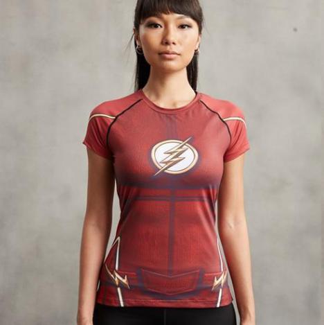 The Flash Women's Short Sleeve Compression Rashguard-RashGuardStore