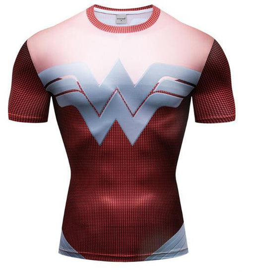 Wonder Woman Premium Compression Short Sleeve Rash Guard-RashGuardStore